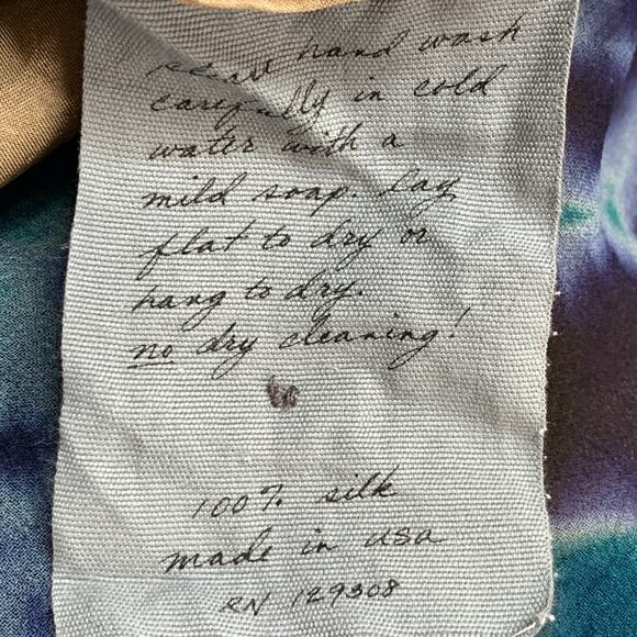 Raquel Allegra Tie Dye Silk Mini Dress Size 2 Babydoll Tent - Picture 9 of 10